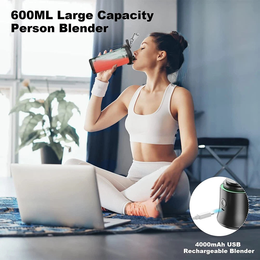 600ML Portable Blender Personal Blender for Shakes Smoothie Maker Fruit Juicer