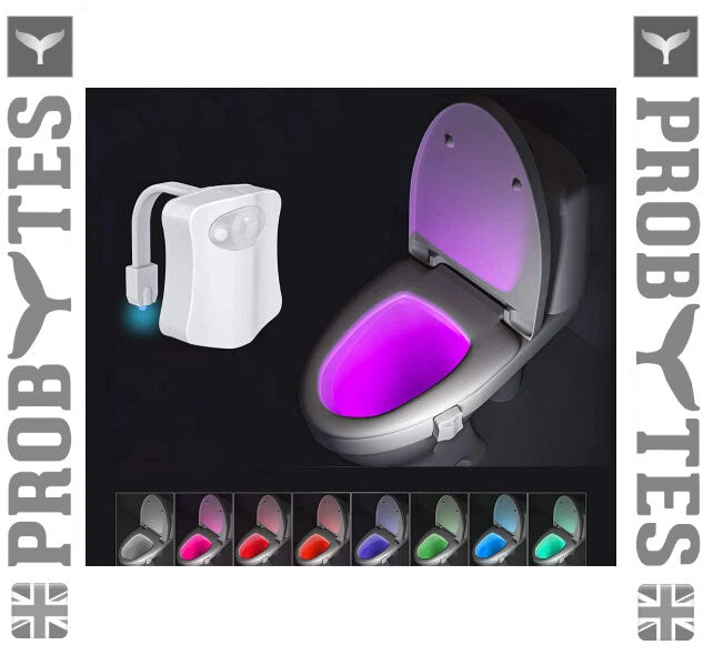 Toilet Bowl 8 Colors LED Night Light Motion Activated Seat Sensor Lamp Bathroom