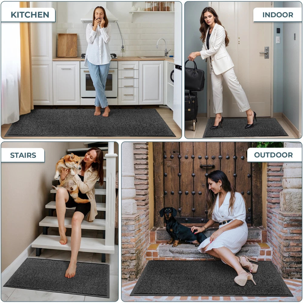 Barrier Mat Entrance Door Mat Heavy Duty Non Slip Dirt Trapper Rubber Back Rugs