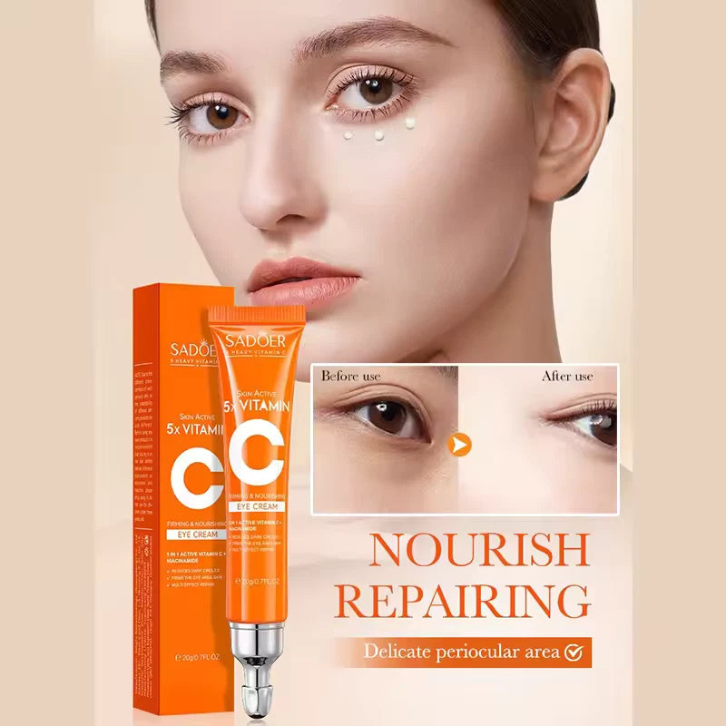 Vitamin C Eye Cream Remove Wrinkle Bags Dark Circles Lift Brightening Anti Aging