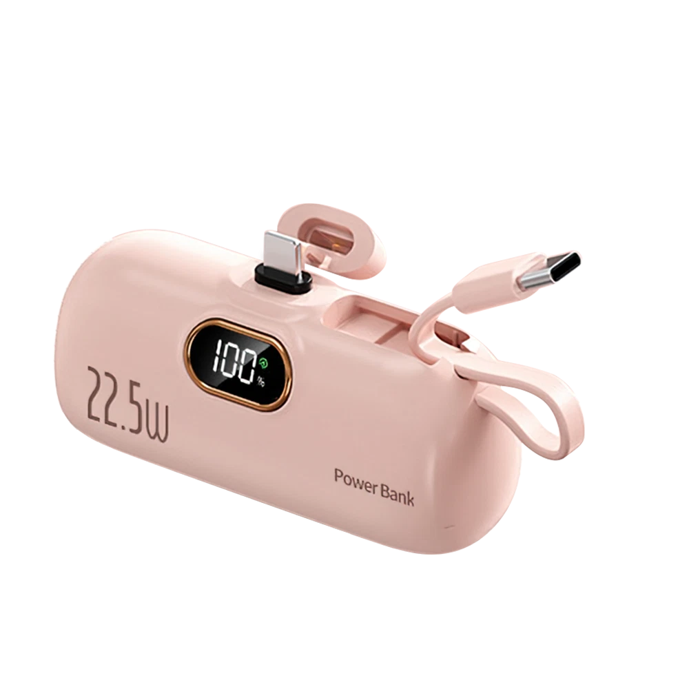 Mini Power Bank Portable 8000mAh Fast Charger USB-C & iPhone Dual Connector NEW