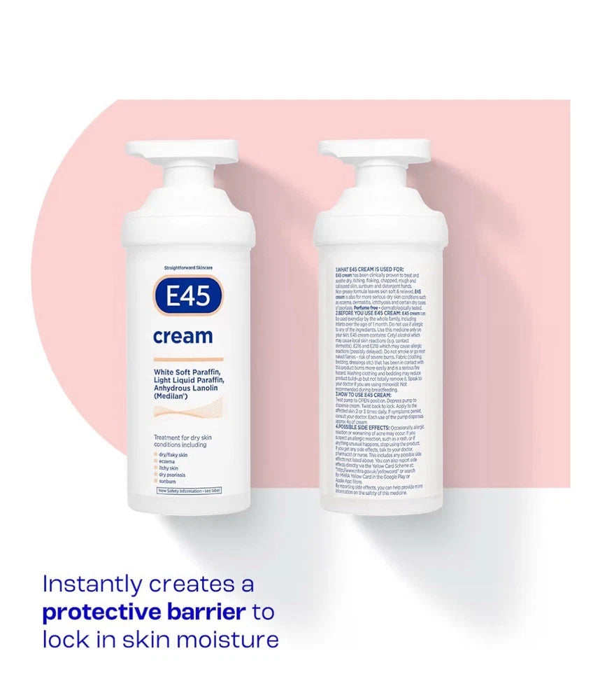 E45 Cream 500 G E45 Cream for Dry Irritated Skin Moisturiser to Soothe Dry Skin