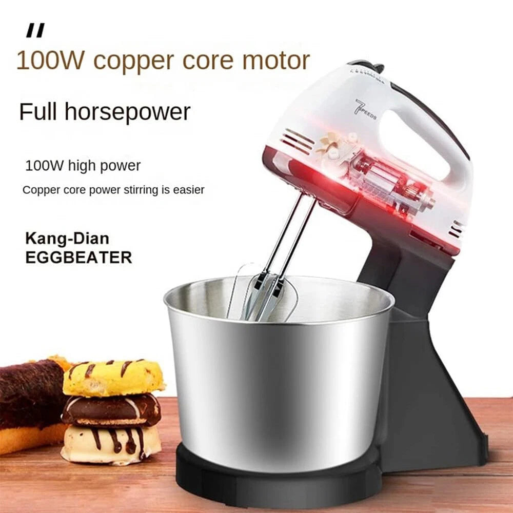 7 Speed + Cake Electric Stand Mixer Food Multi Mixing Bowl Blender Beater Dough
