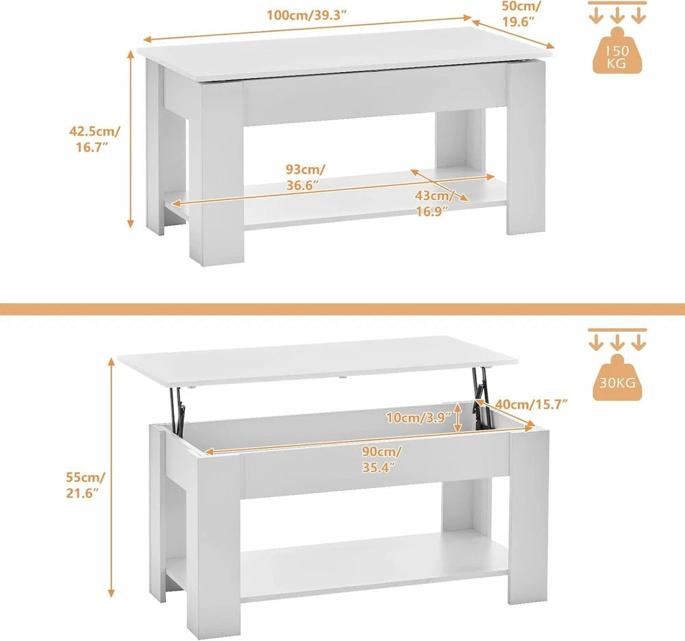 Coffee Table With Storage Lift Top Up Drawer Shelf Living Room Furniture Wooden