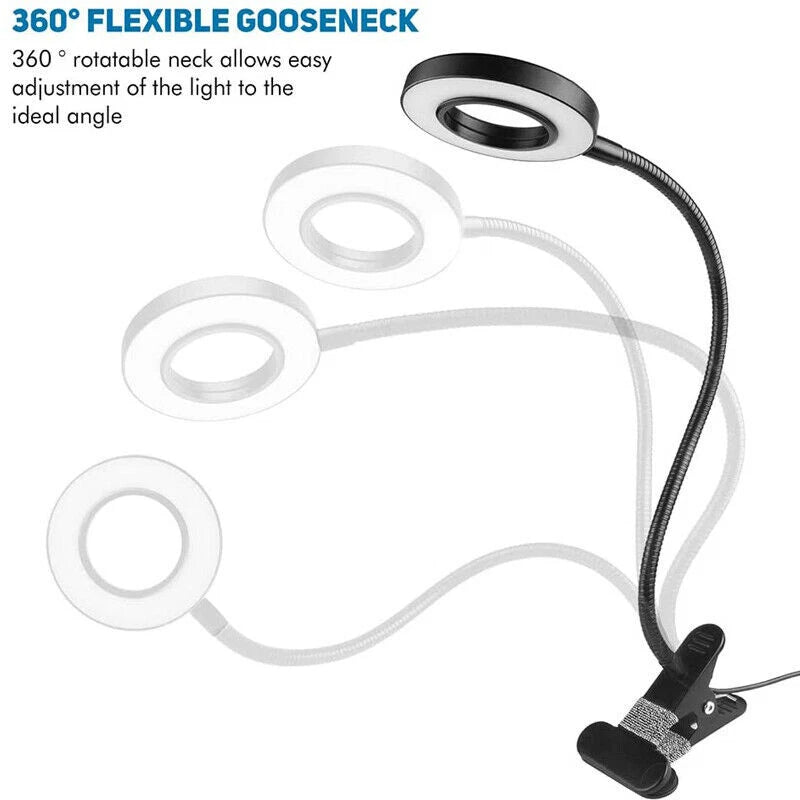 48 LED USB Clamp Clip On Flexible Desk Light Bed Reading Table Study Night Lamp