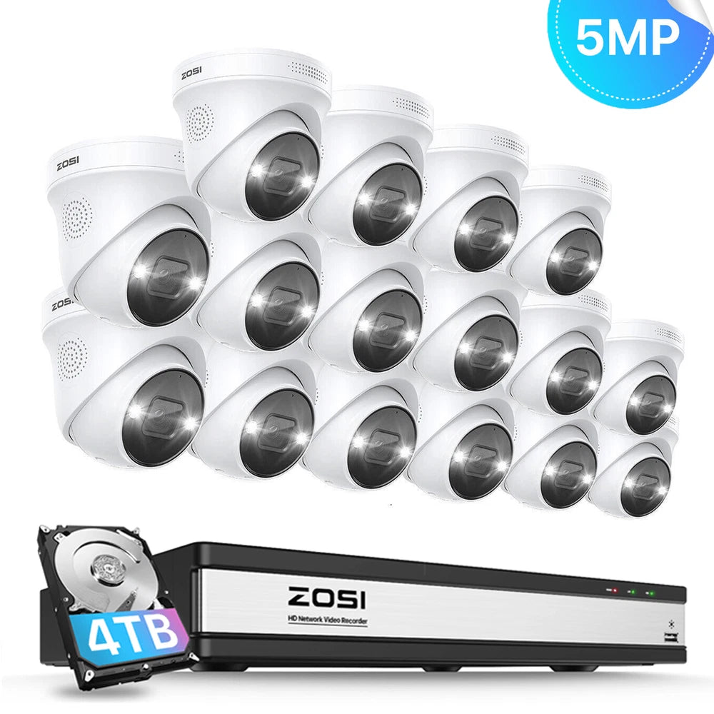 CAMERA POE CCTV 5MP HD IR Security Camera System 4K NVR Home Surveillance Outdoor