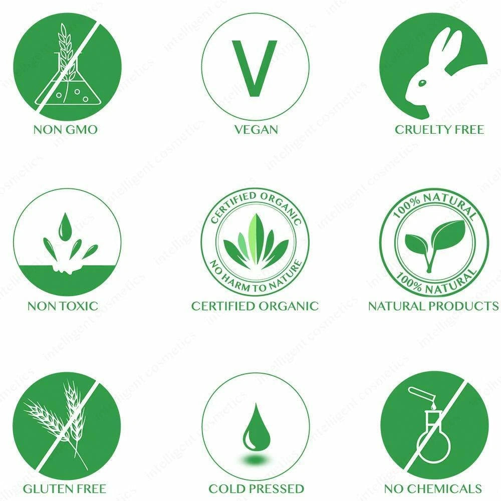 Organic Argan Oil 100% Cold Pressed Pure Virgin Vegan for Hair Beard & Skincare