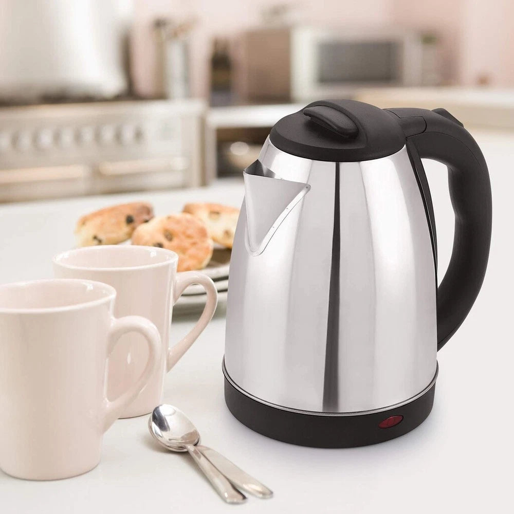 Electric Kettle Stainless Steel Cordless Jug 1.8L Overheat Protection 1500W UK