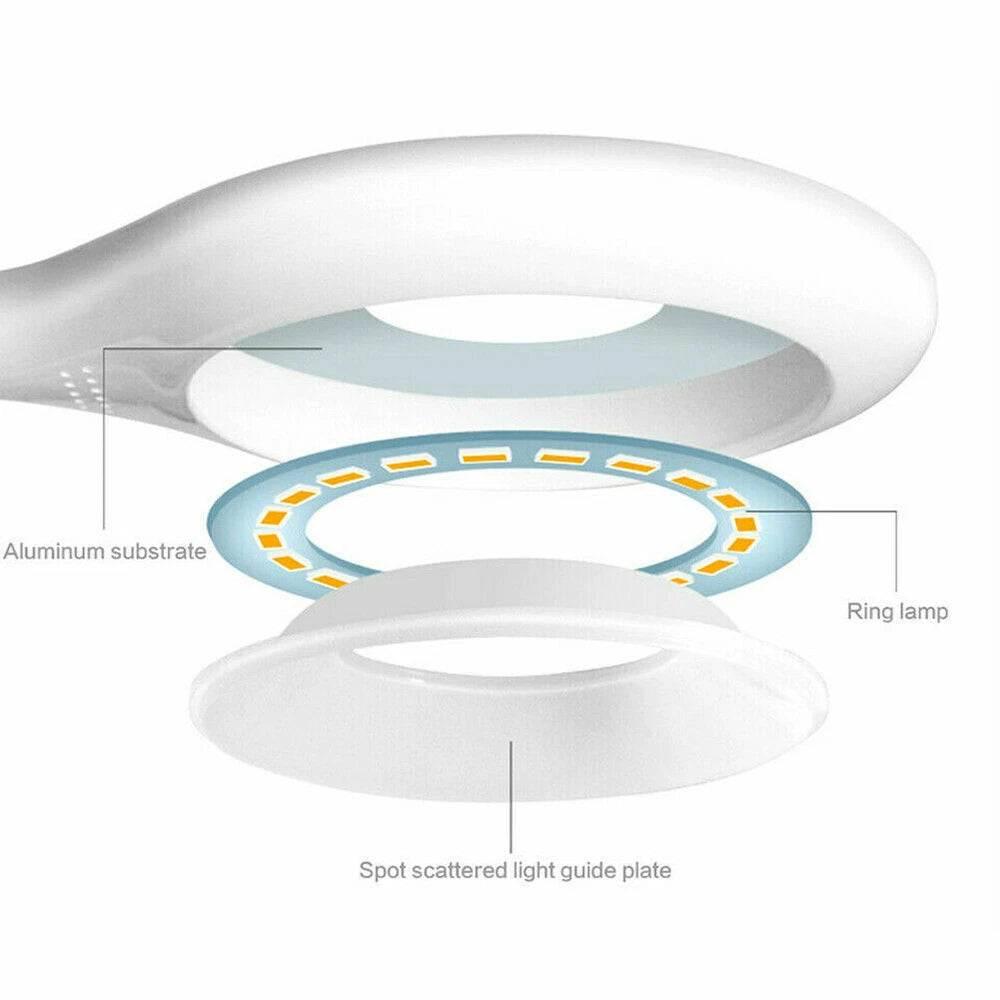 LED USB Rechargeable Clamp Clip On Flexible Desk Light Bed Read Table Night Lamp