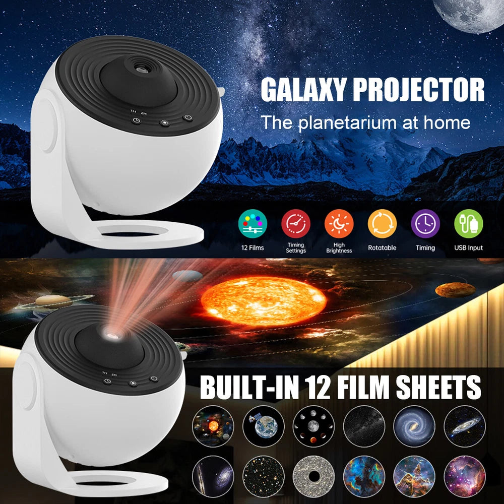 Planetarium Starry Galaxy Projector Rotating Night Light Space Nebula Star Lamp