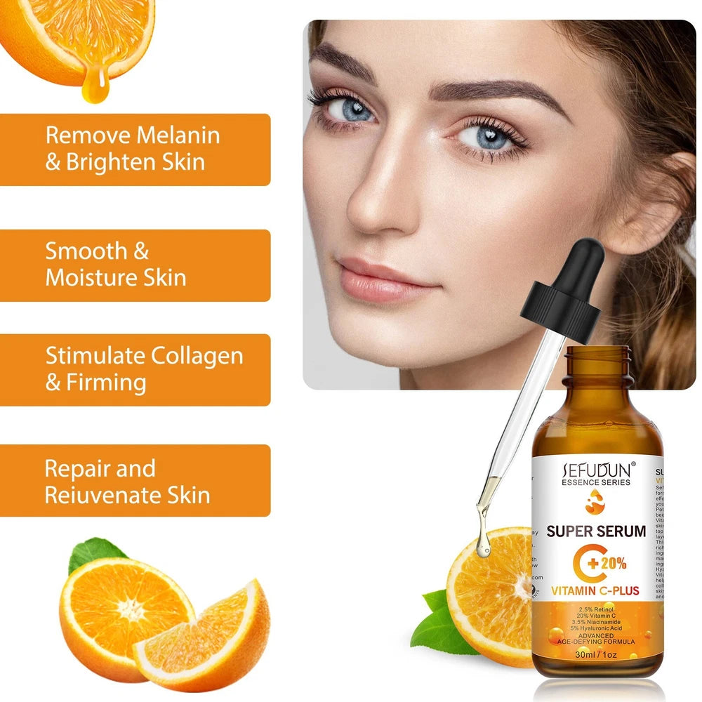 Vitamin C +20% Face Super Serum  Hyaluronic Acid 30ML  Brand New UK