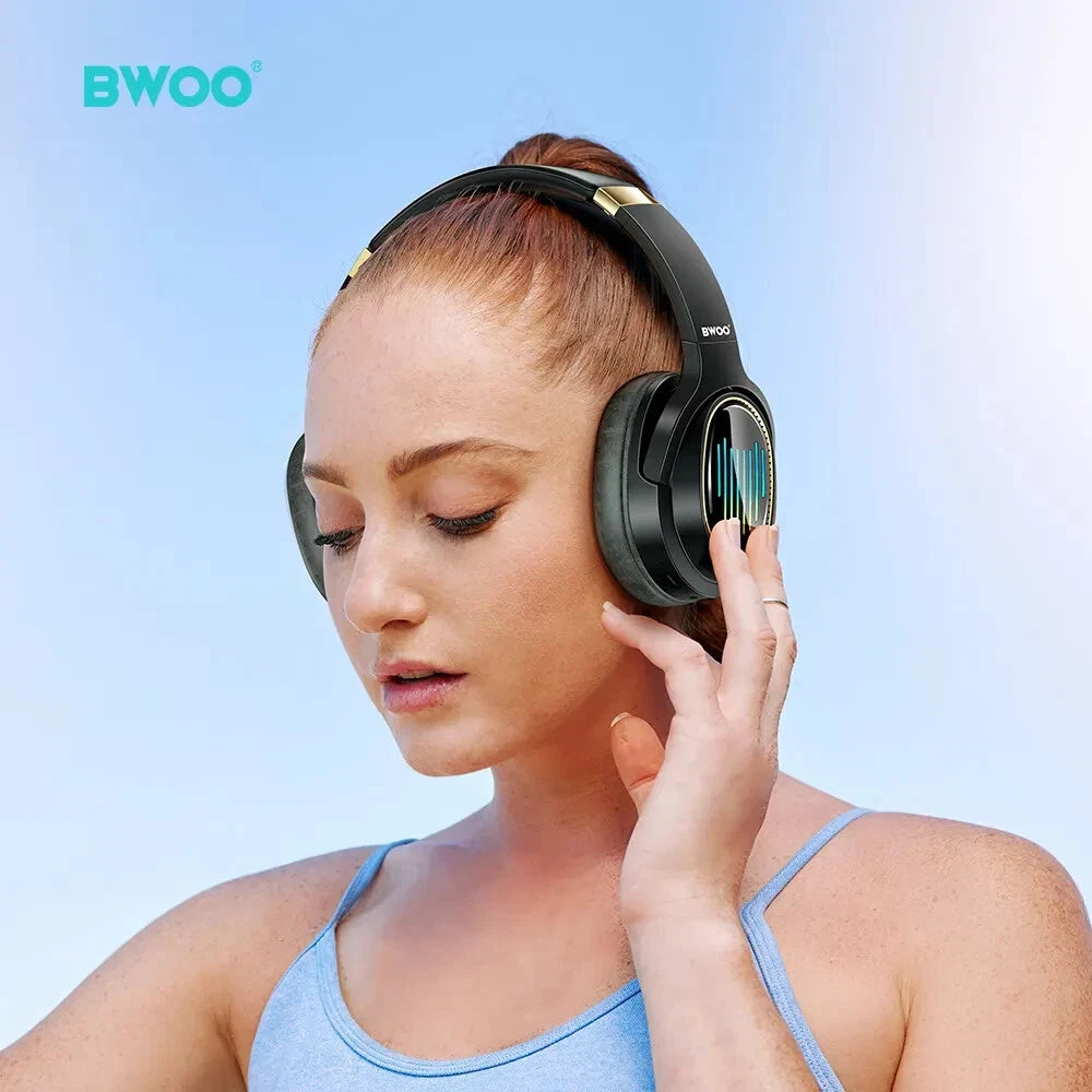 TWS Wireless Bluetooth 5.4 Headphones LED RGB ANC Over-Ear Earphones 50H