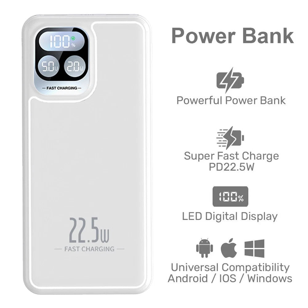 Power Bank Pack 20000mAh Fast Charging Portable Charger Battery For Mobile Phone