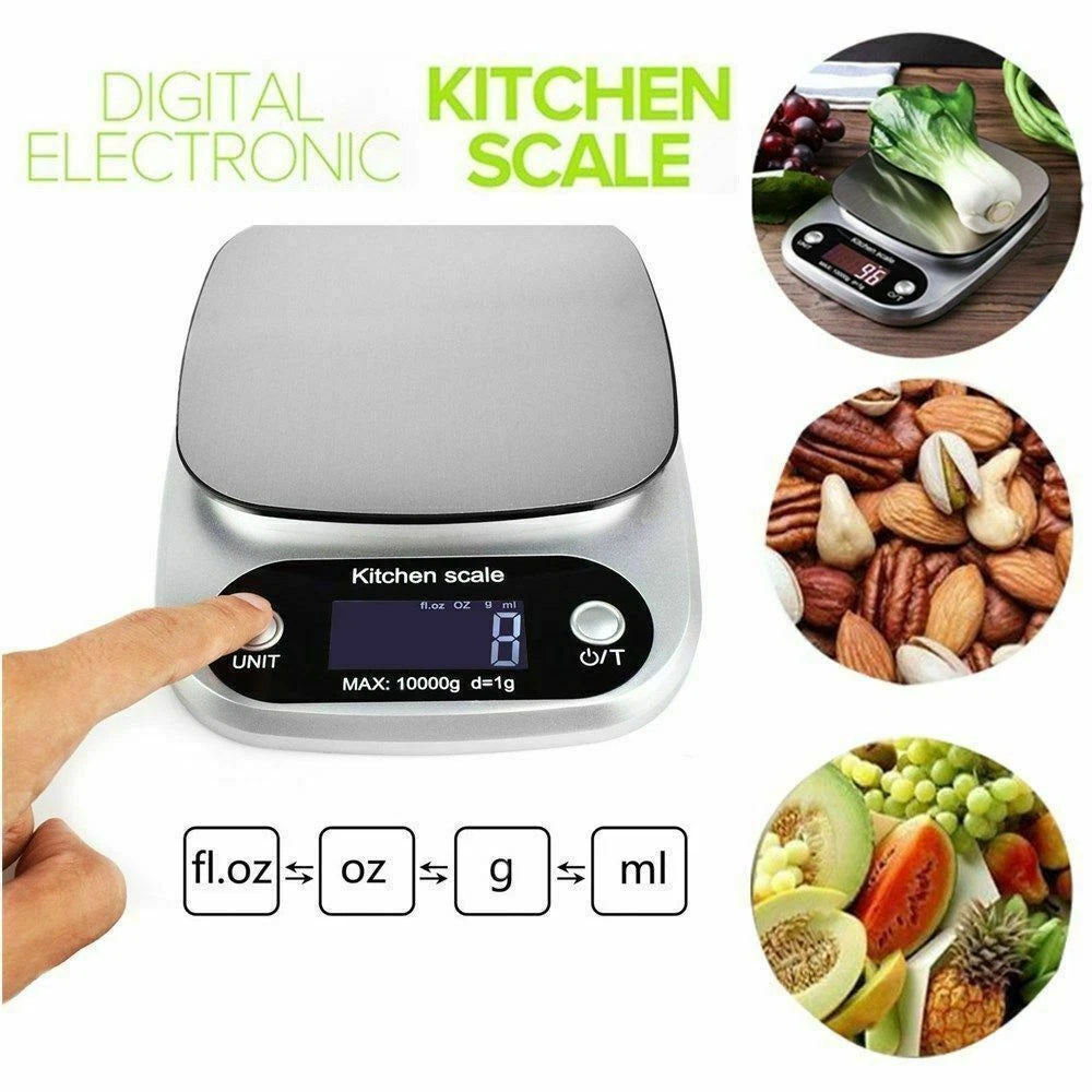 10KG Kitchen Scales Digital Electronic LCD Cooking Baking Food Weighing Scale