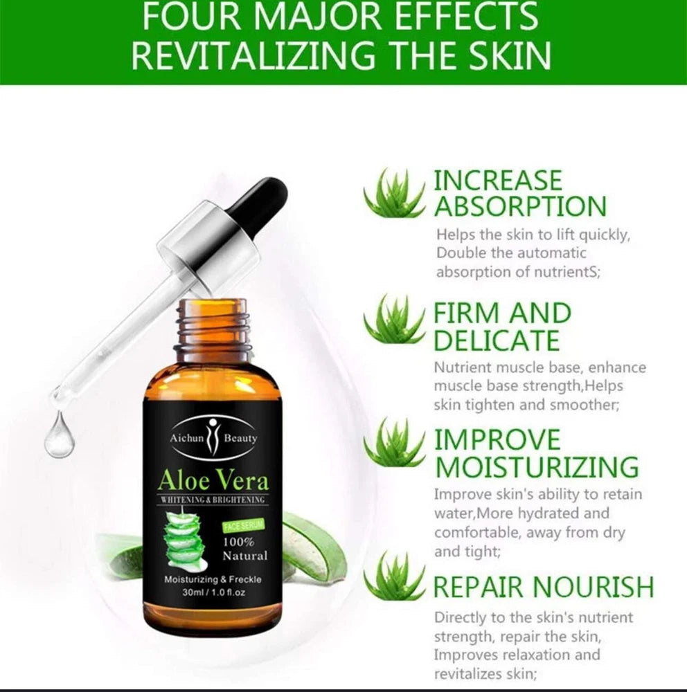 30ml Aloe Vera Whitening Moisturizing Brightening Anti-Aging Soothing Face Serum