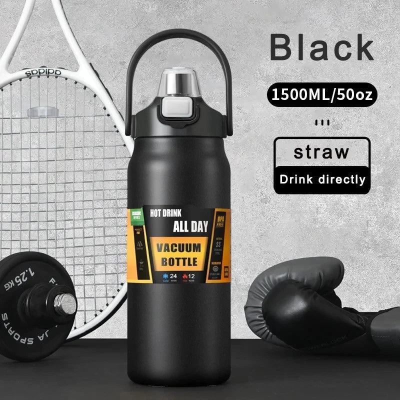 Thermos Flask 304 Stainless Steel Insulated Water Bottle  Sports Cold Hot..