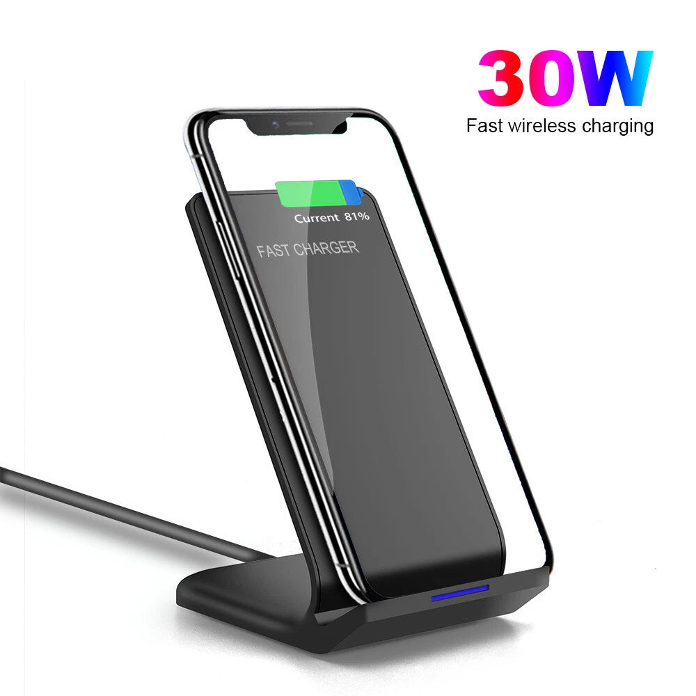 30W Wireless Charger Fast Charging Dock For Apple iPhone 16 15 Pro Samsung S24+