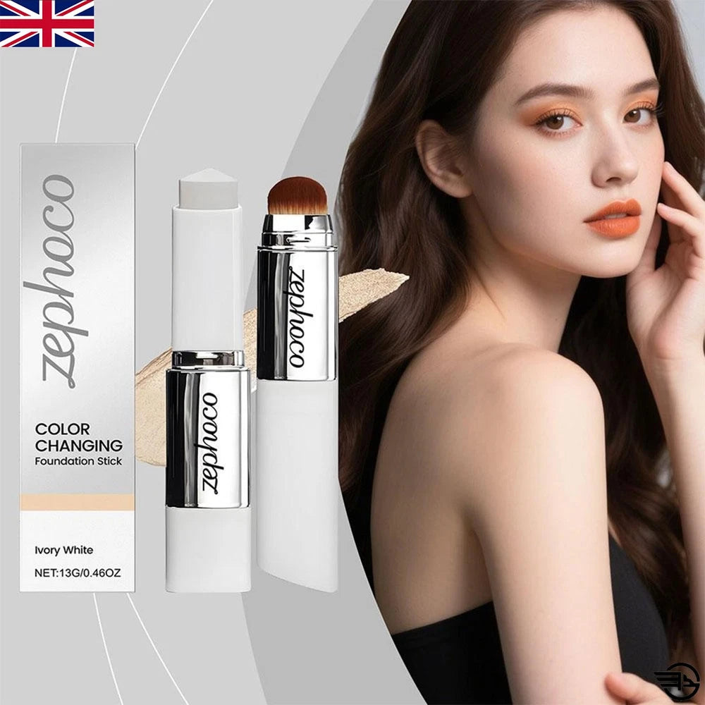 2-in-1 White Foundation Stick Colour Changing Concealer Stick with Brushes UK