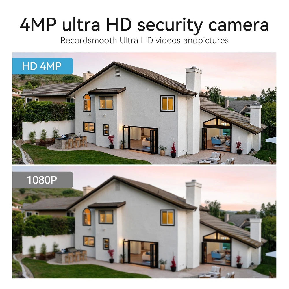 4MP Wireless Security Camera360° PTZ WiFi Solar Battery CCTV Home Outdoor PIR