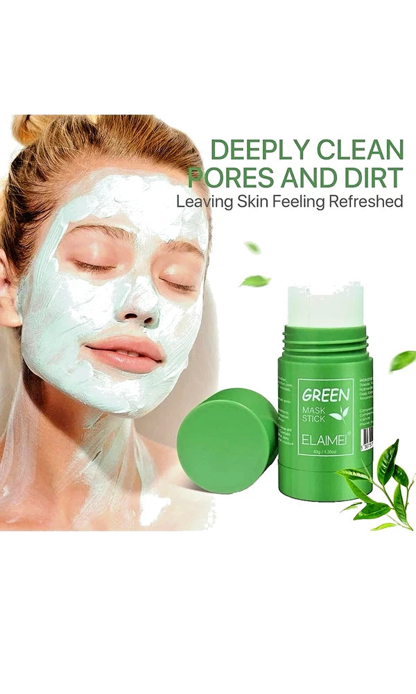 Green Tea Mask Stick Face Cleansing Oil Acne Blackhead Control Deep Clean Pore