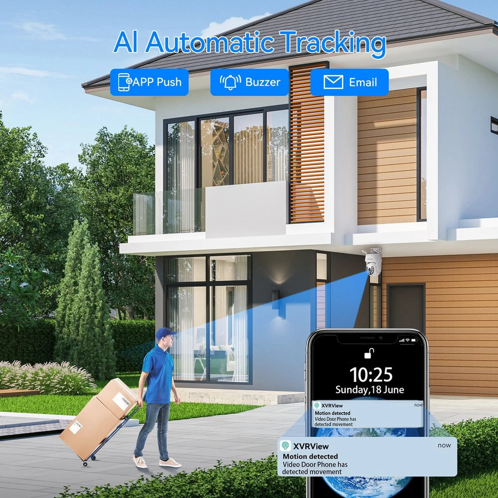 3MP WIFI IP Camera Wireless Outdoor CCTV HD PTZ Smart Home Security IR Camera