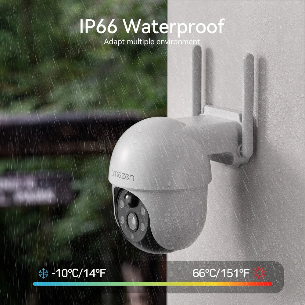 4MP Wireless Security Camera360° PTZ WiFi Solar Battery CCTV Home Outdoor PIR