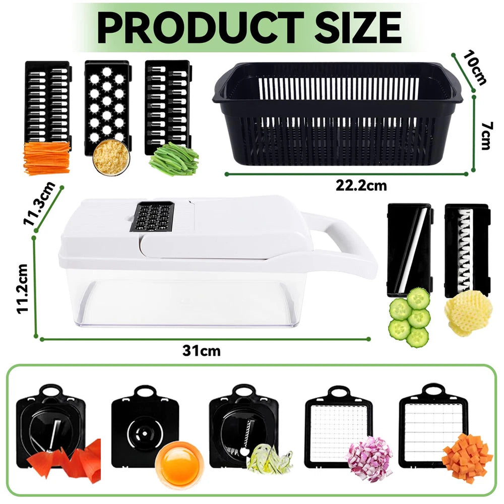 21 in 1 Vegetable Chopper Salad Fruit Mandolin Slicer Food Dicer Cutter Peeler