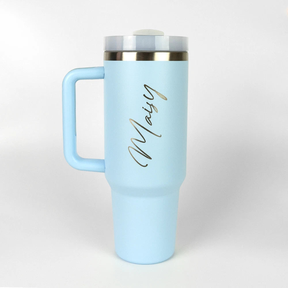 Personalised Name Engraved Double Walled Insulated Cup Tumbler Travel Mug - 40oz