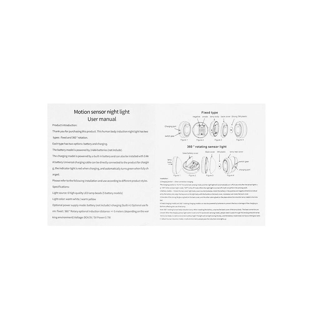 360° Motion Sensor Security LED Light USB Rechargeable Garden Outdoor Night Lamp