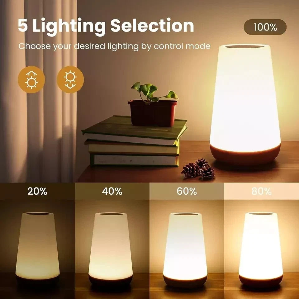 Desk Bedside Rechargeable Sensor Light Dimmable Lamp Night Table LED Touch USB