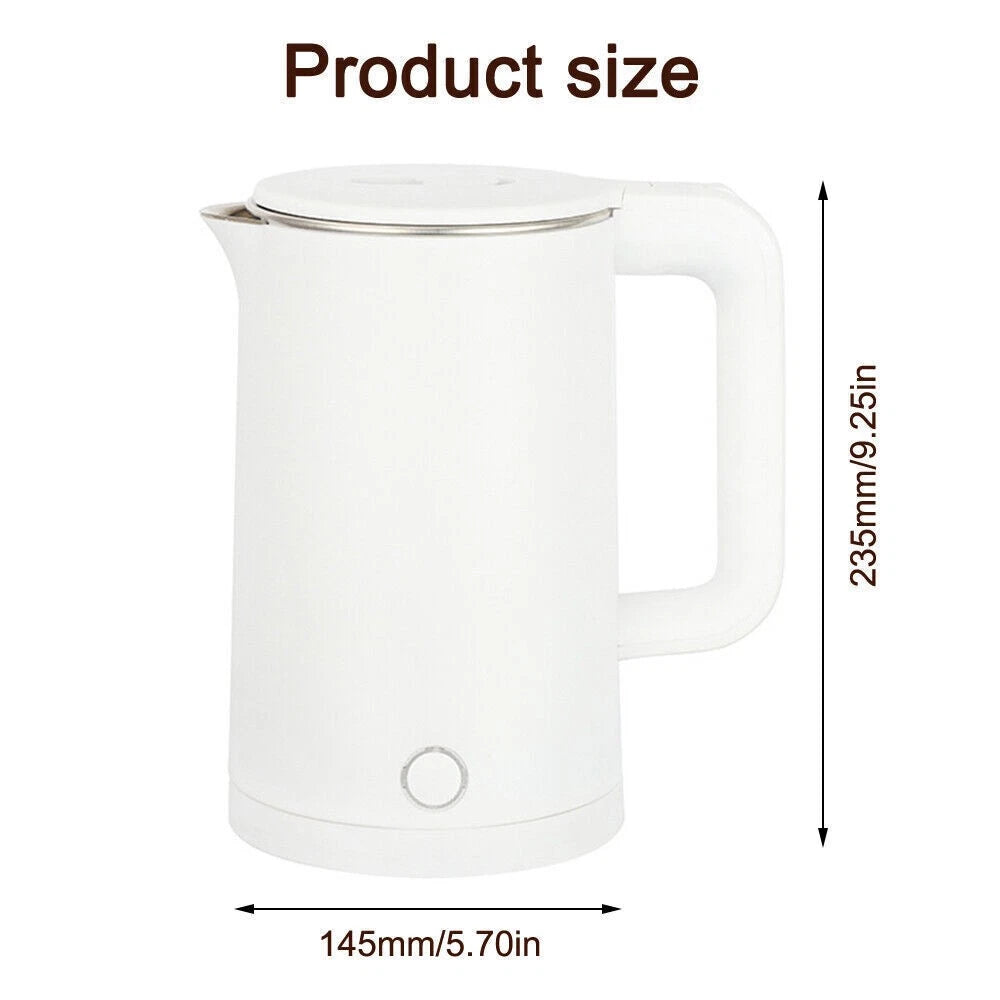 2.3L Electric Kettle Fast Boil 1500W Stainless Steel Jug Boil-Dry Protection