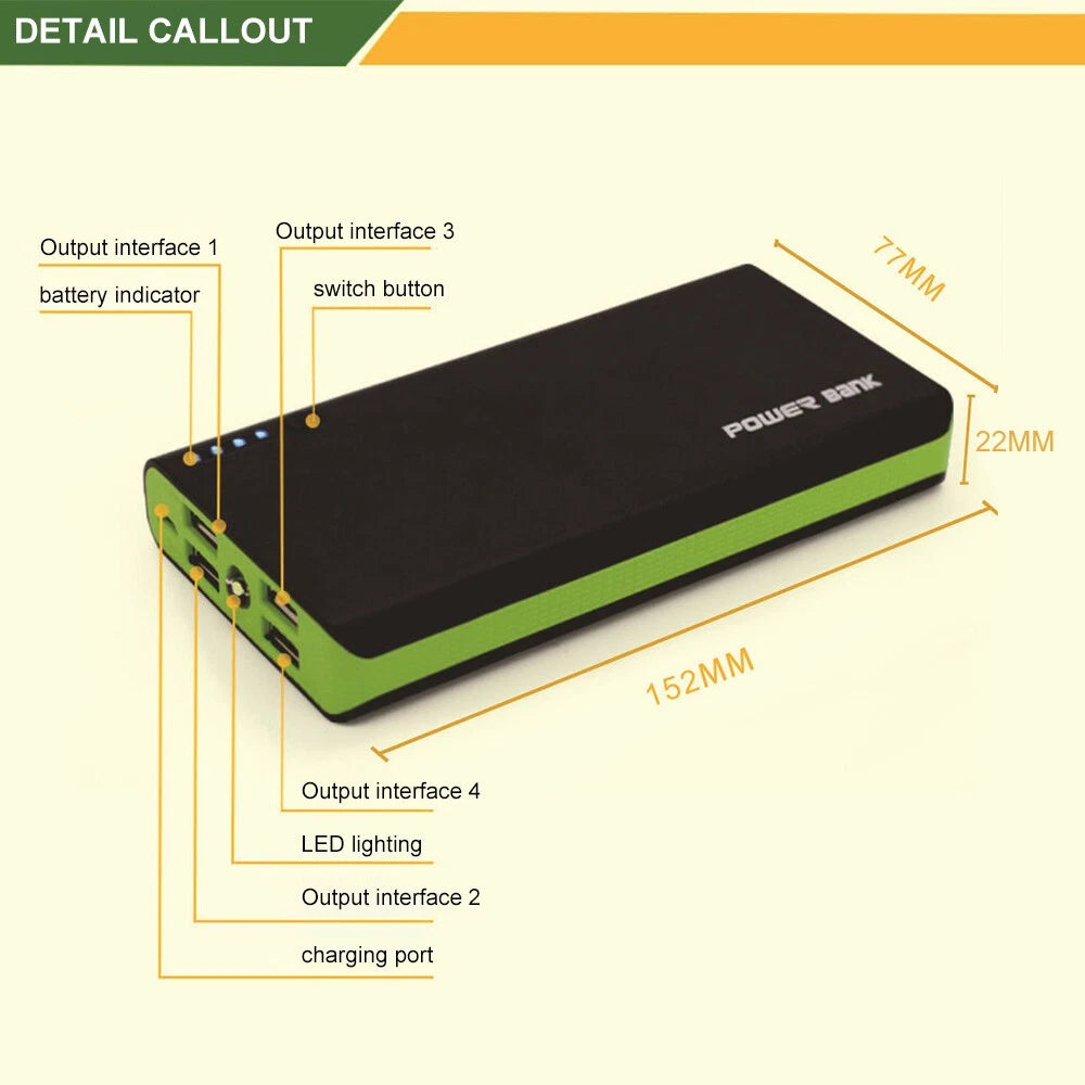 9000000mAh Power Bank Fast Charger Battery Pack Portable 4 USB for Mobile Phone.