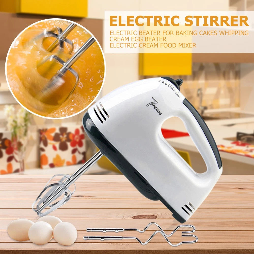 7 Speed Electric Hand Held Mixer Electronic Handheld Whisk Food Blender Cake cz