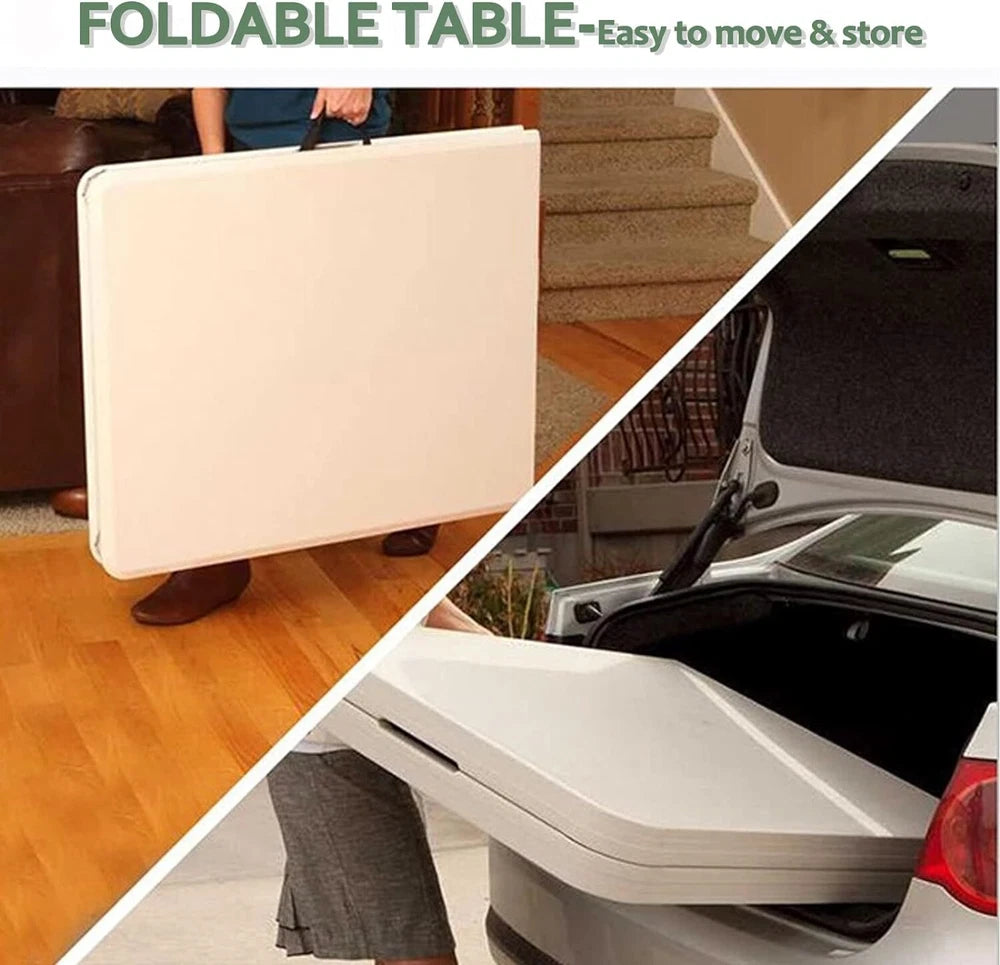 4ft/6ft Trestle Folding Table Indoor Outdoor Garden Plastic Picnic BBQ Catering