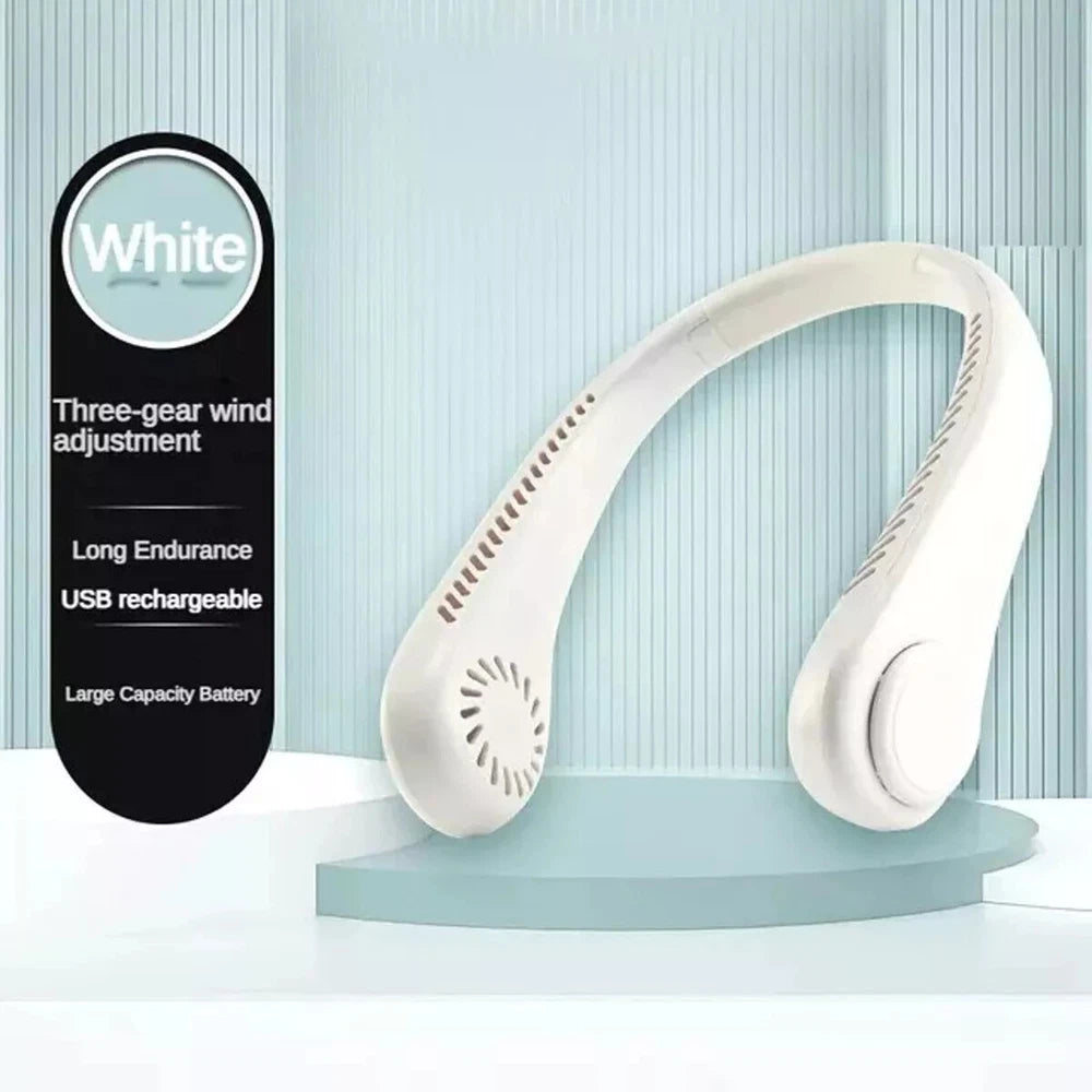 Portable Neck Mini Fan Lazy Neck Hanging USB Rechargeable Air Cooler Fan UK