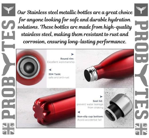 Stainless Steel Water Bottle Double Wall Vacuum Insulated Thermal Flask Sports