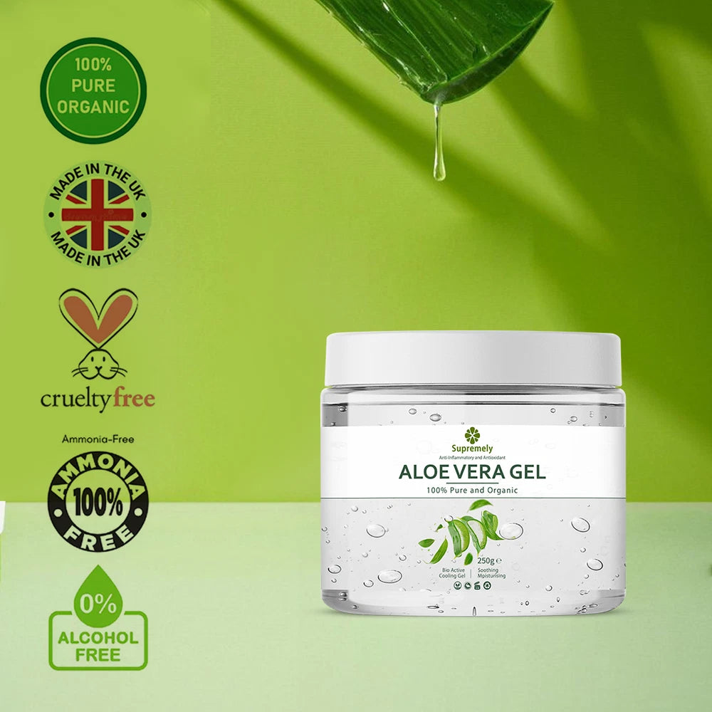 100% Pure Aloe Vera Gel Natural Organic Multipurpose Soothing Hair & Skin Care