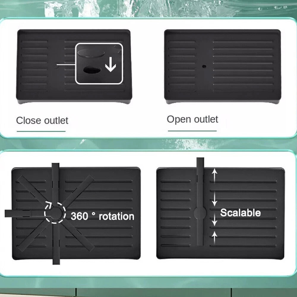 2 TIER KITCHEN SINK DISH DRAINER RACK WITH DRIP TRAY CUTLERY HOLDER PLATE RACK