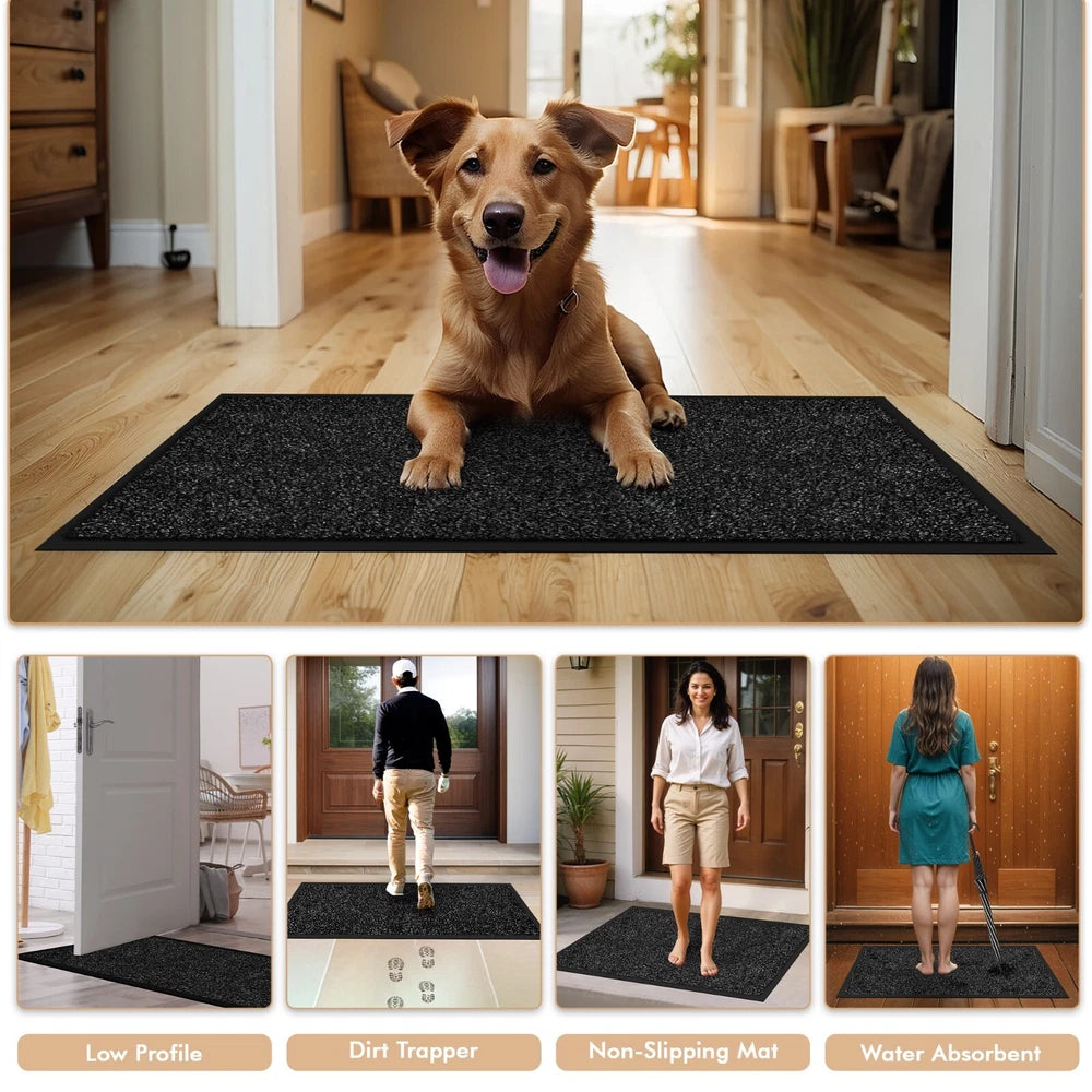 Barrier Mat Entrance Door Mat Heavy Duty Non Slip Dirt Trapper Rubber Back Rugs
