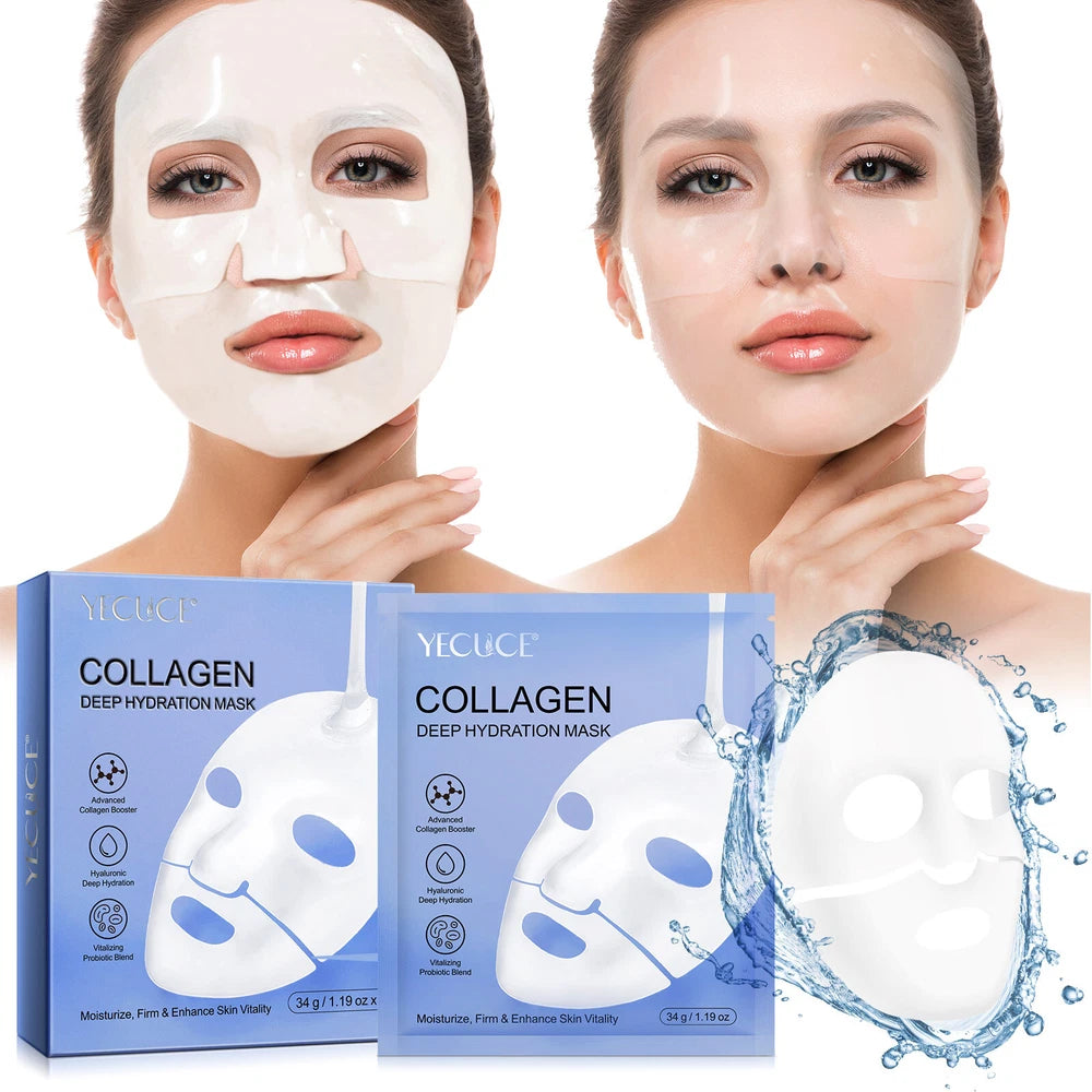 6pcs Overnight Korean Bio-Collagen Real Deep Face Mask _ Brightening  Hydrating