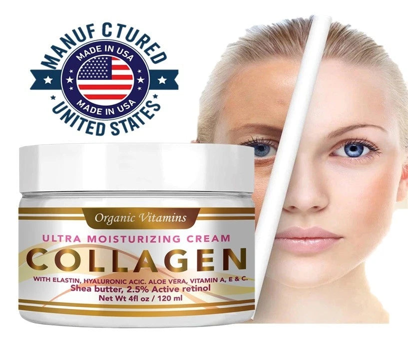 COLLAGEN & ELASTIN CREAM Smooth Supple Moisture Skin Face Anti Aging Wrinkle 4oz