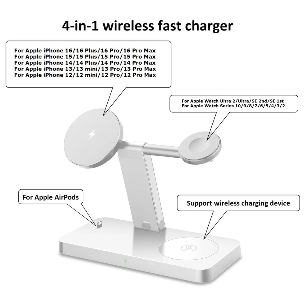 Wireless Charger 4in1 Fast Dock Charging Station For Apple Watch iPhone 16 15 14