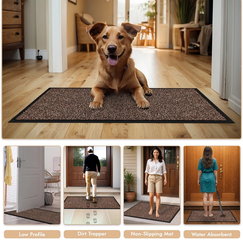 Barrier Mat Entrance Door Mat Heavy Duty Non Slip Dirt Trapper Rubber Back Rugs