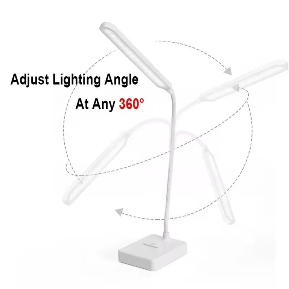 LED Flexible Touch Desk USB Rechargeable Light Bedside Reading Lamp Dimmable