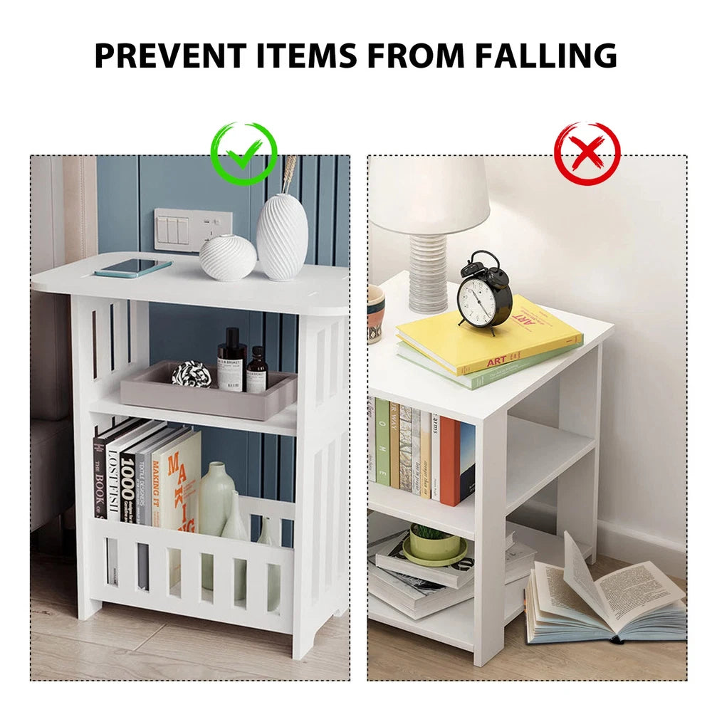 White Small Bedside Table Nightstand Coffee Tea Table Nightstand Storage Shelf