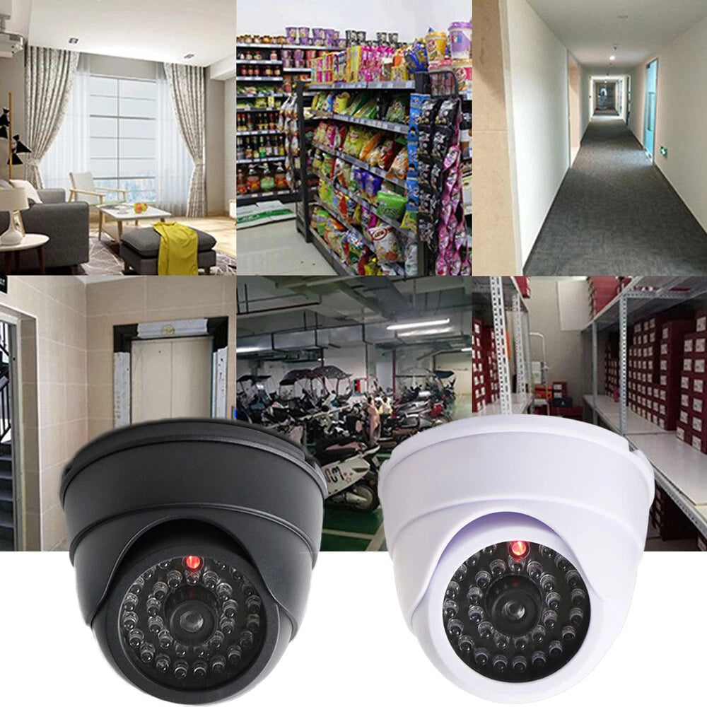1/2 x DUMMY DOME CCTV SECURITY CAMERA FLASHING LED INDOOR OUTDOOR FAKE CAM UK