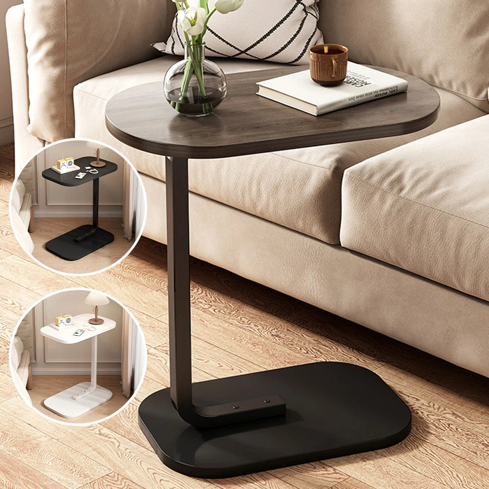 C-Shaped Compact Sofa Side End Table Coffee Laptop Table Living Room Bedroom UK
