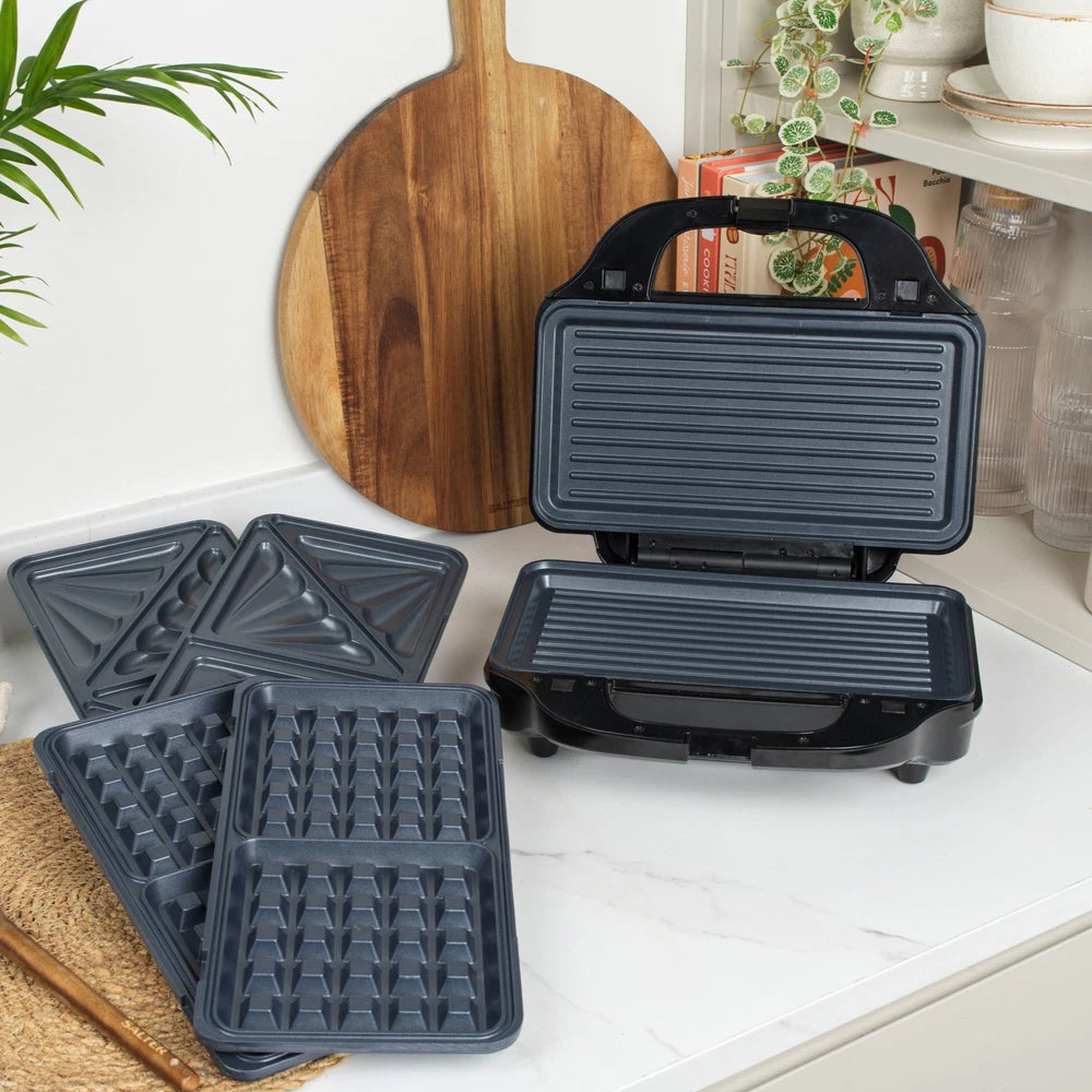 Salter Snack Maker 3-in-1 Sandwich Toaster Waffle Maker Panini Press (Open Box)