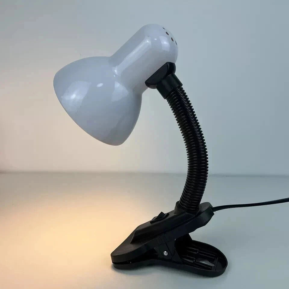 Adjustable Desk Clamp Lamp Bed Study Reading Light Clip On Table Lamp Black
