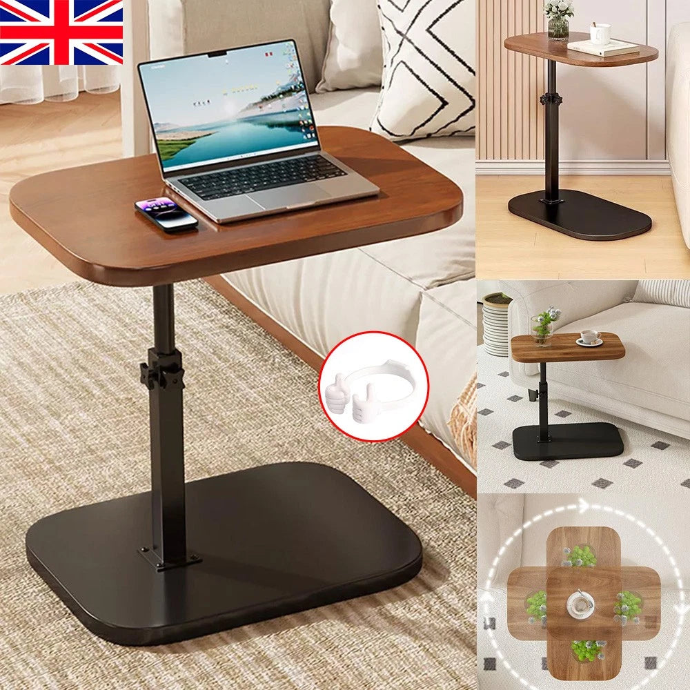 Adjustable C-Shaped Sofa Side End Table Coffee Laptop Table Living Room Bedroom